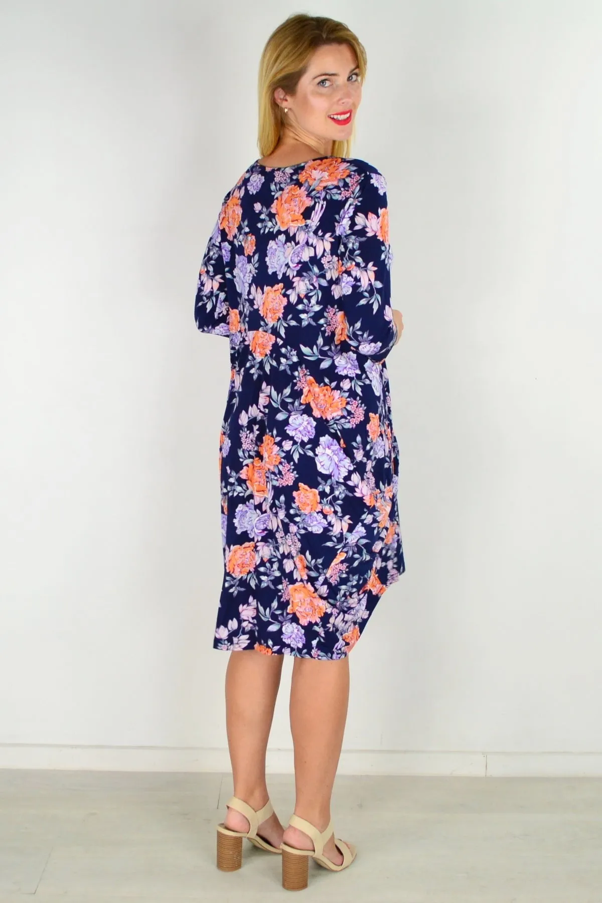 Jean Cocoon Floral Tunic Dress