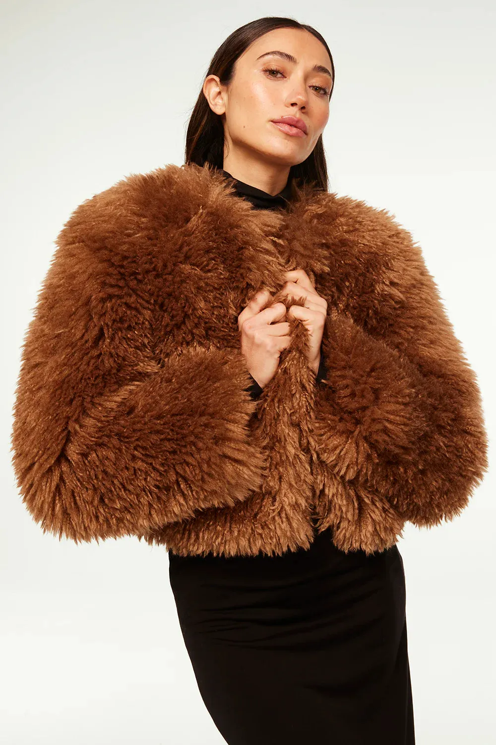 Jordyn Faux Fur Jacket ~ Latte