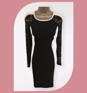 Joseph Ribkoff Black & Vanilla Bodycon Dress UK 10 US 6 EU 38