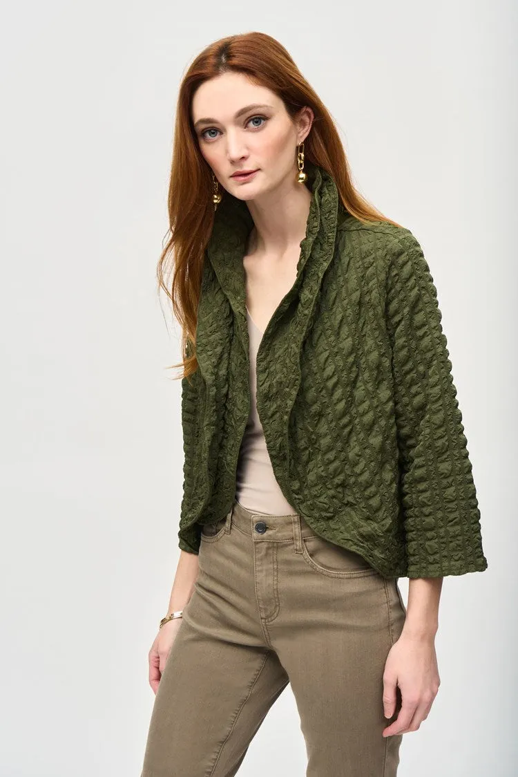 Joseph Ribkoff Iguana Bubble Woven Cropped Jacket