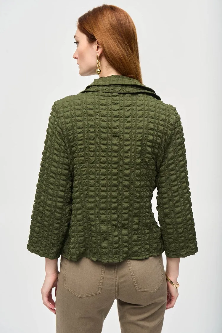 Joseph Ribkoff Iguana Bubble Woven Cropped Jacket