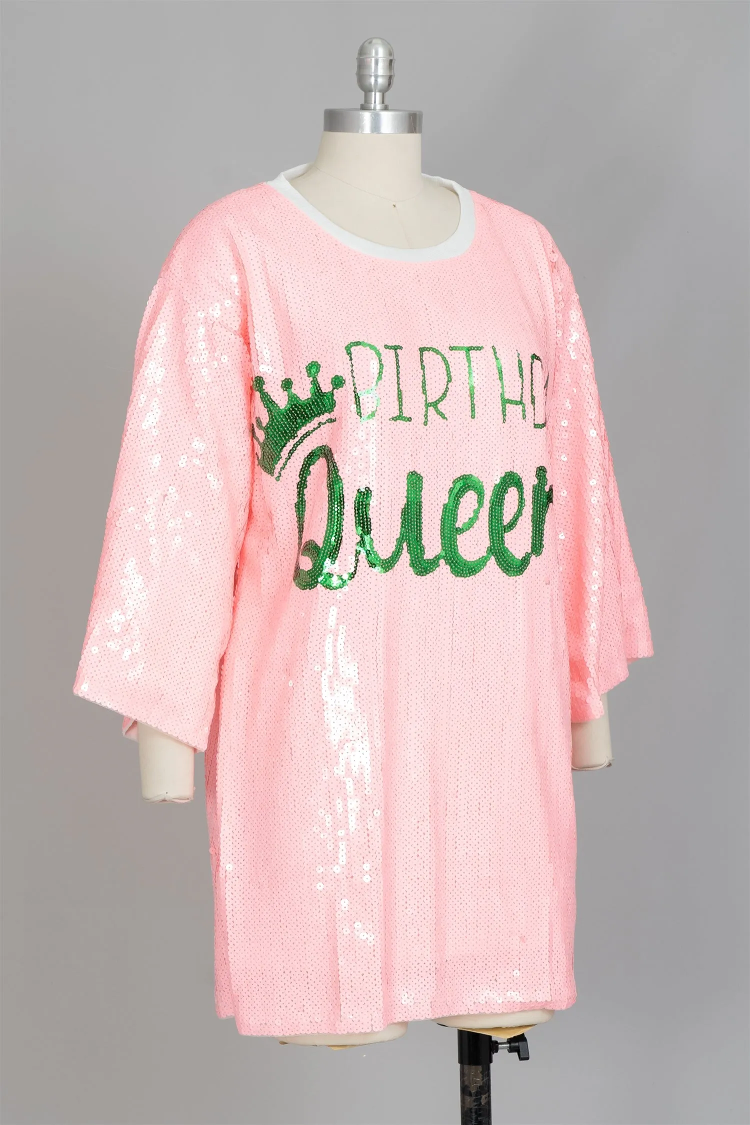 KaraChic CHH23001 Birthday Queen Allover Sequin Tunic Top