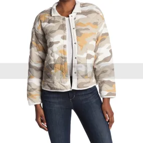 Kensie Beige Camo Quilted Jacket