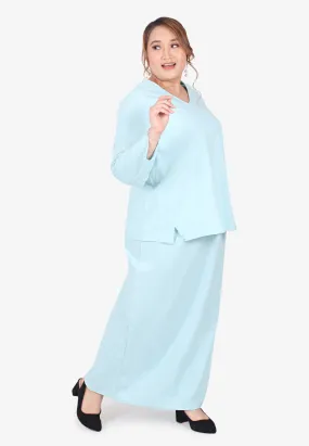 Layang Pokoks Collection Linen Tunic Blouse - Light Blue