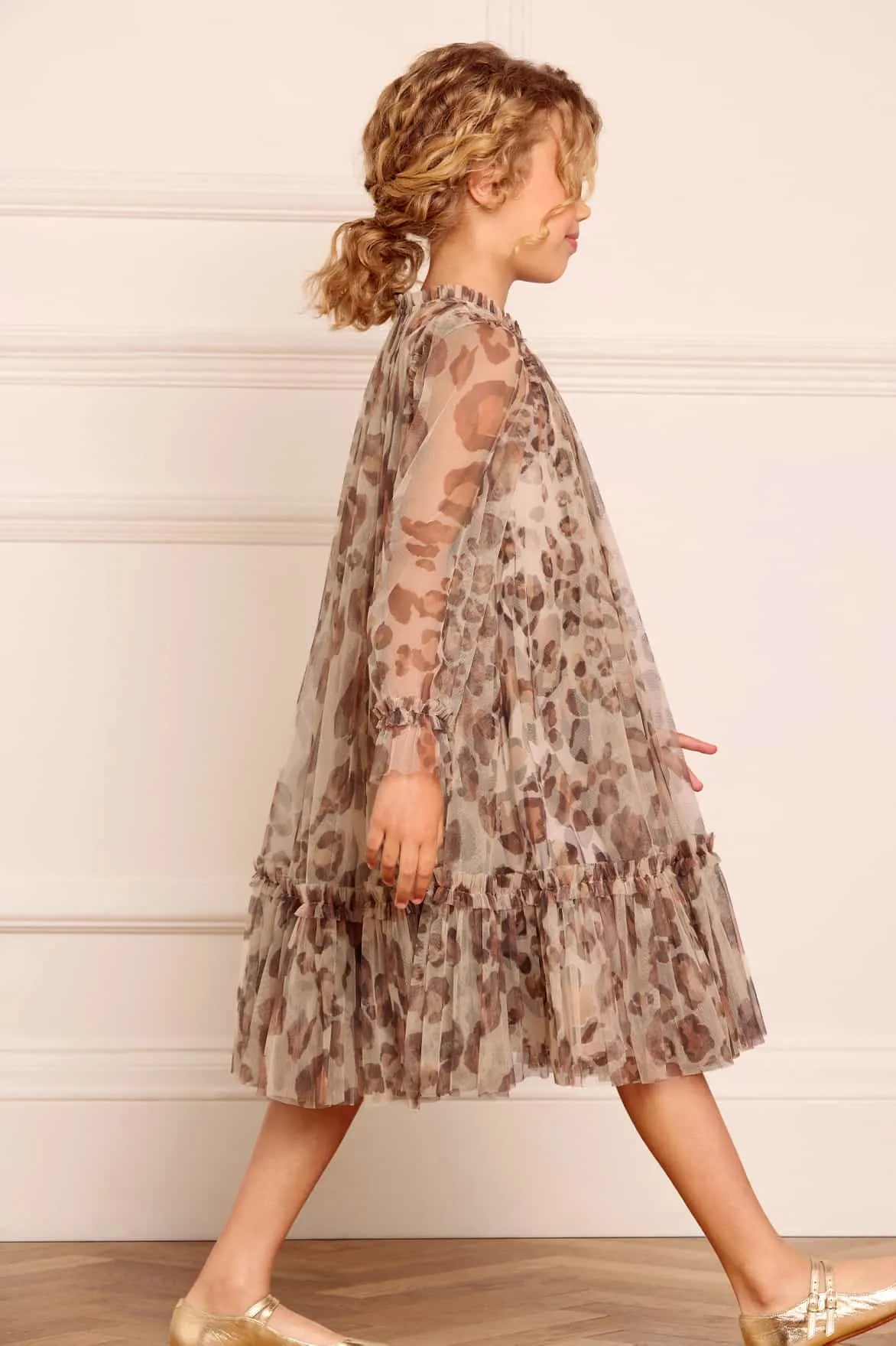 Leopard Long Sleeve Kids Dress