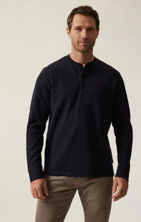 Long Sleeve Henley In Navy