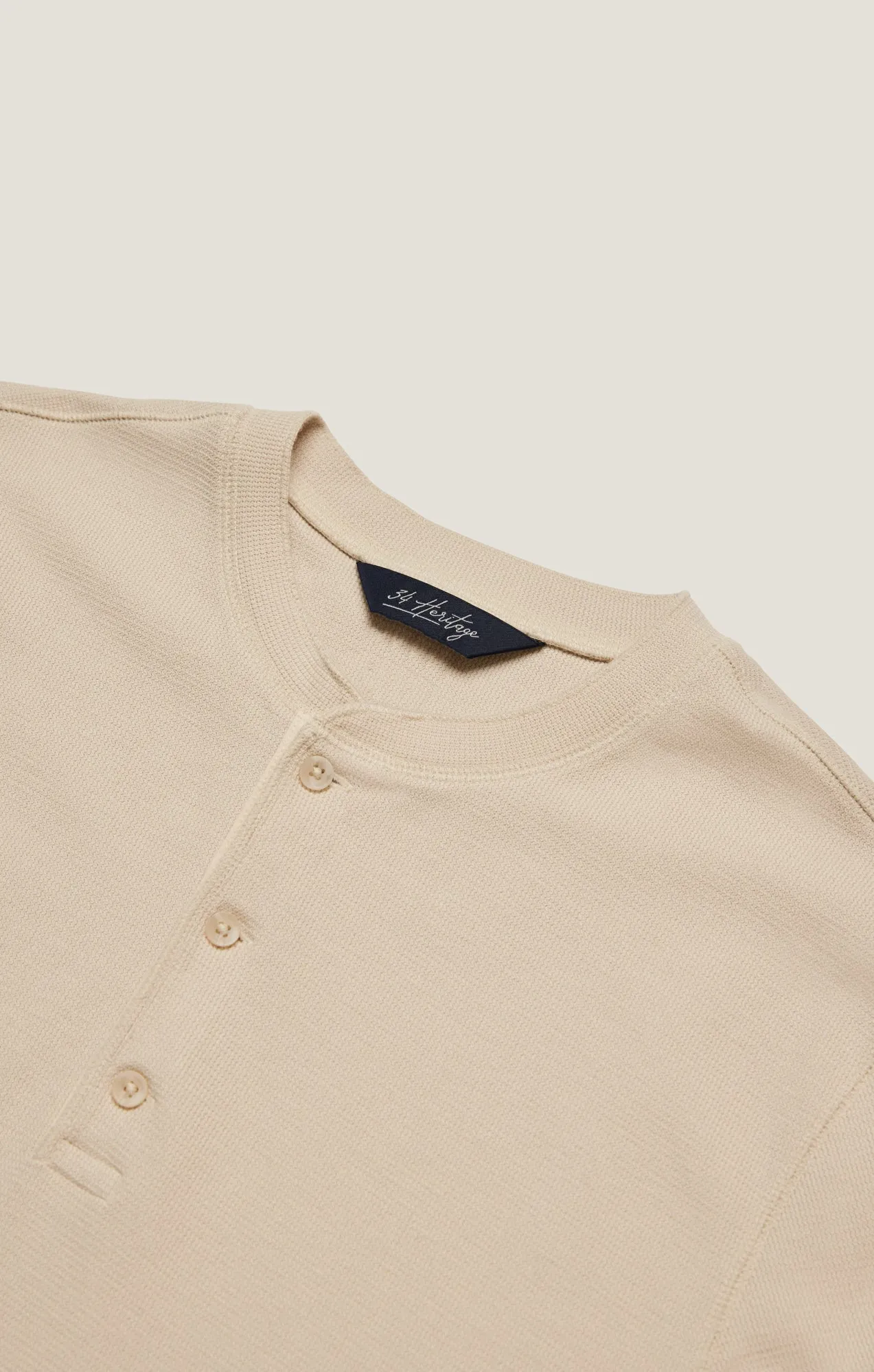 Long Sleeve Henley In Oatmeal