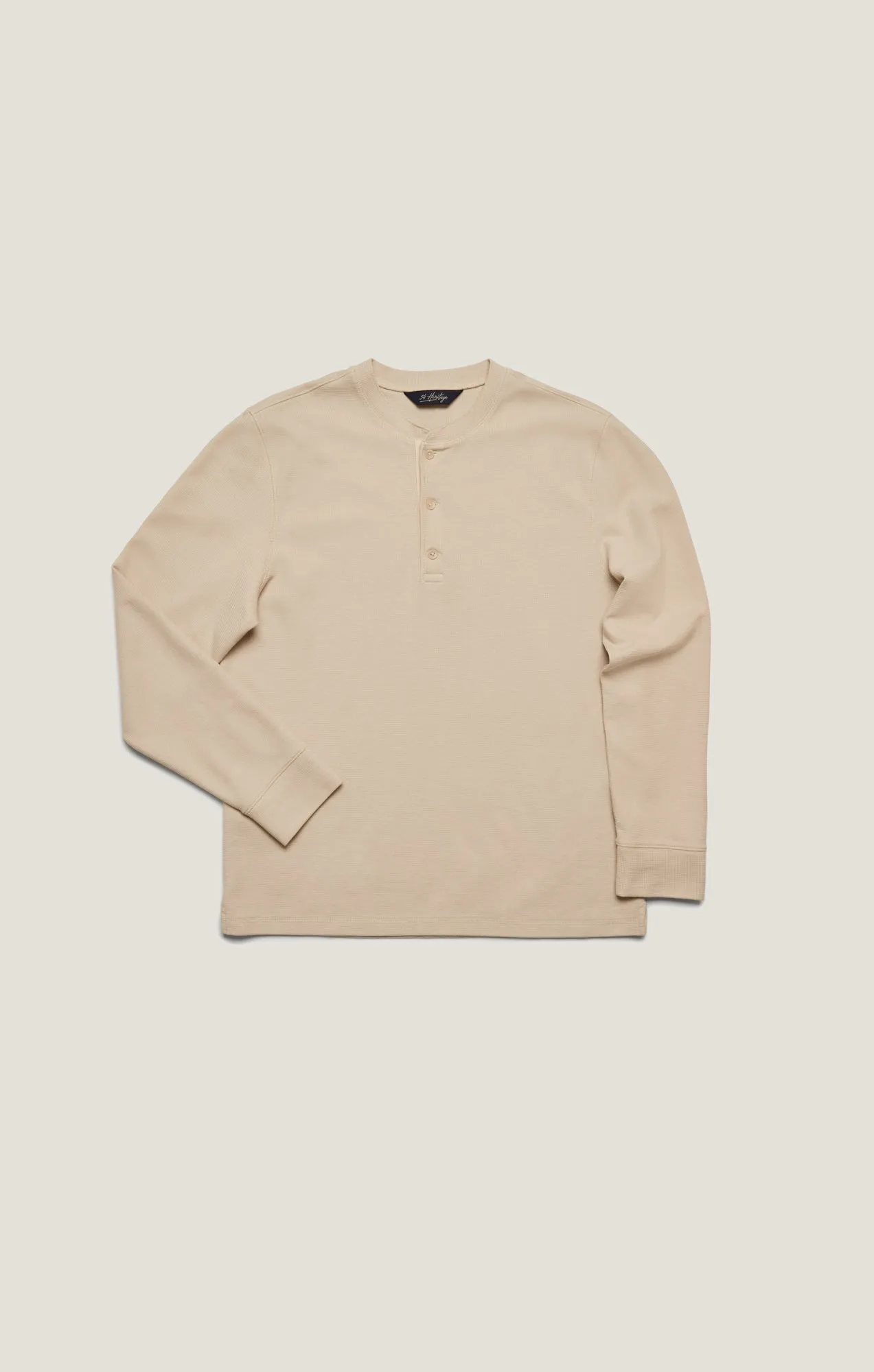 Long Sleeve Henley In Oatmeal