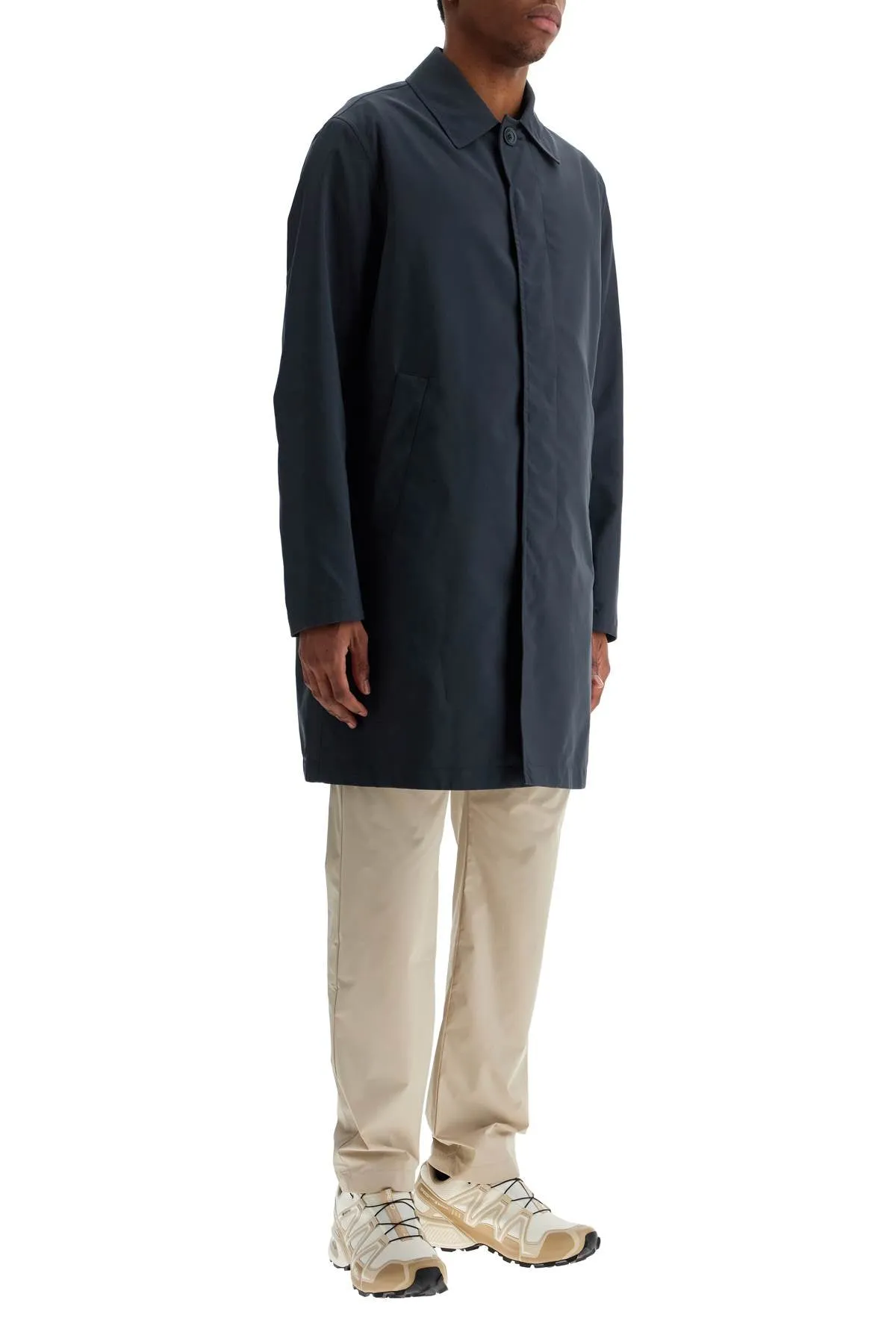 Long Waterproof Button Coat