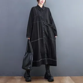 Loose Single Breasted Denim Trench Coat