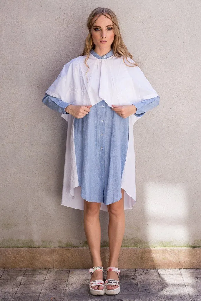 Maaya Short Length - Chambray/White