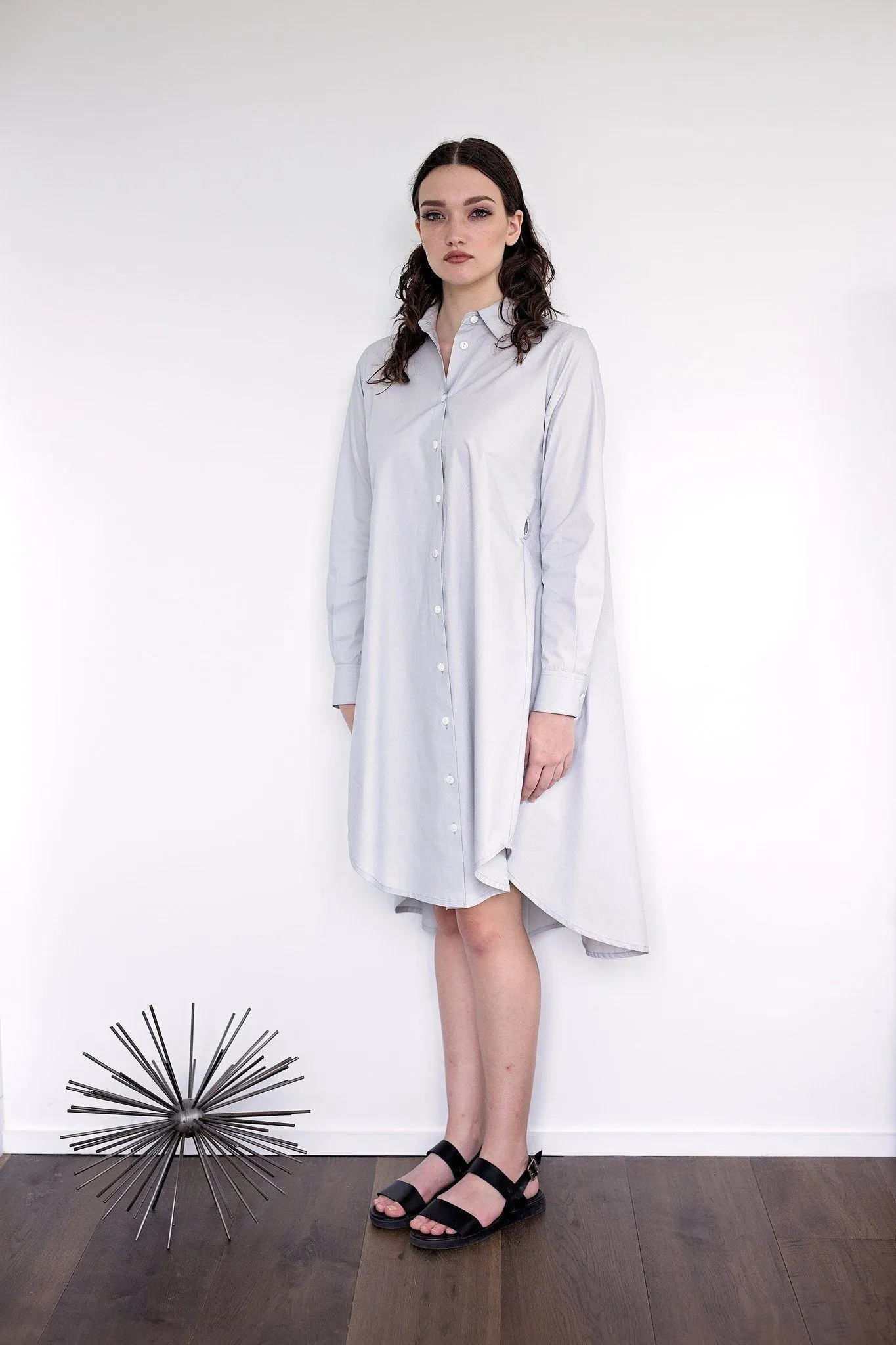 Maaya Short Length - Light Grey Poplin