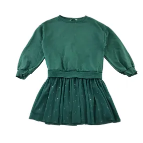 M&S dress 5-6 years turquoise mesh layered jersey