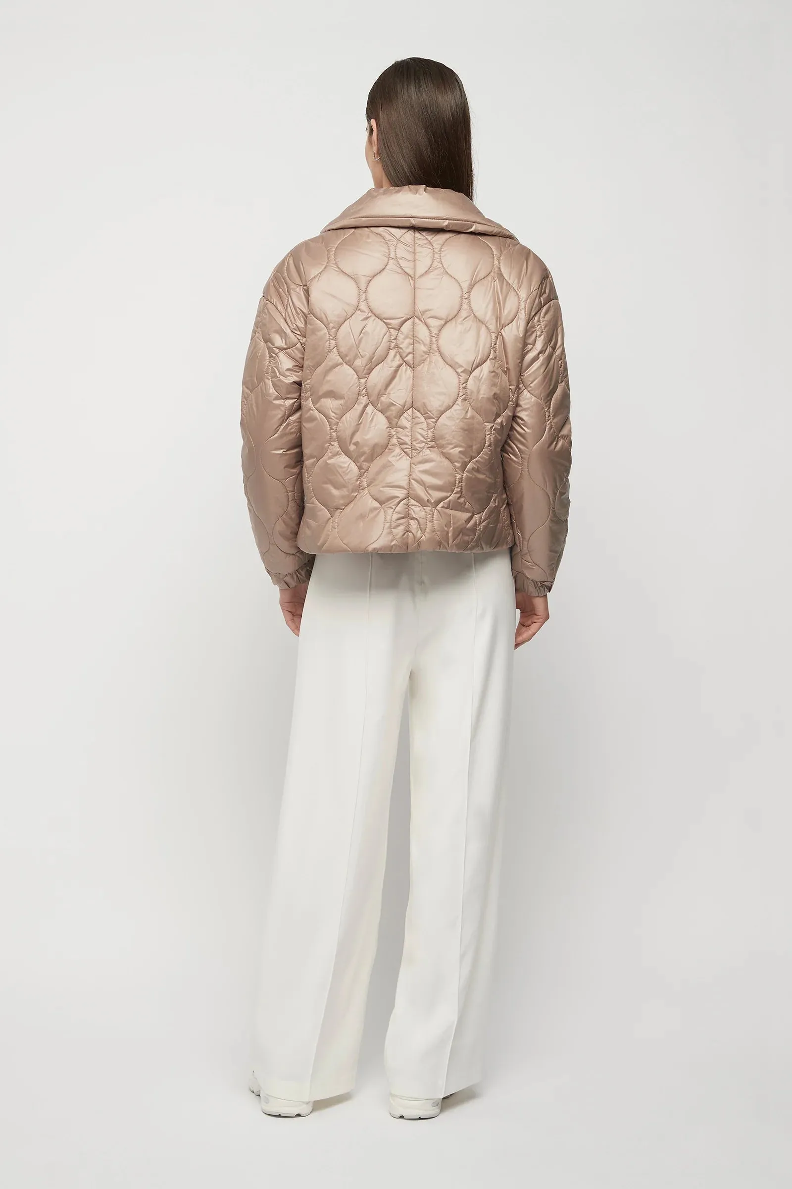 Maxwell Quilted Bomber Jacket in Cornstalk