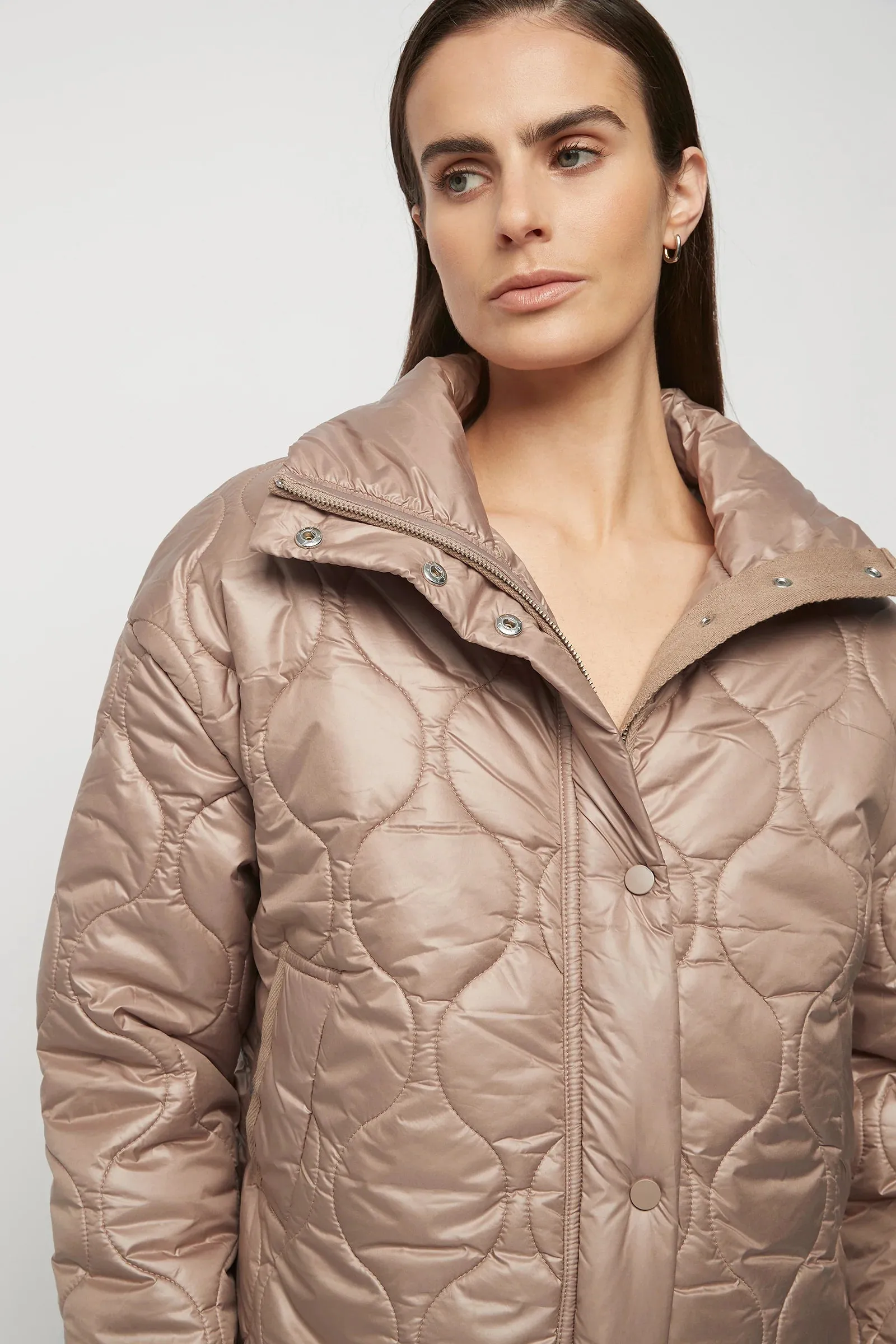 Maxwell Quilted Bomber Jacket in Cornstalk