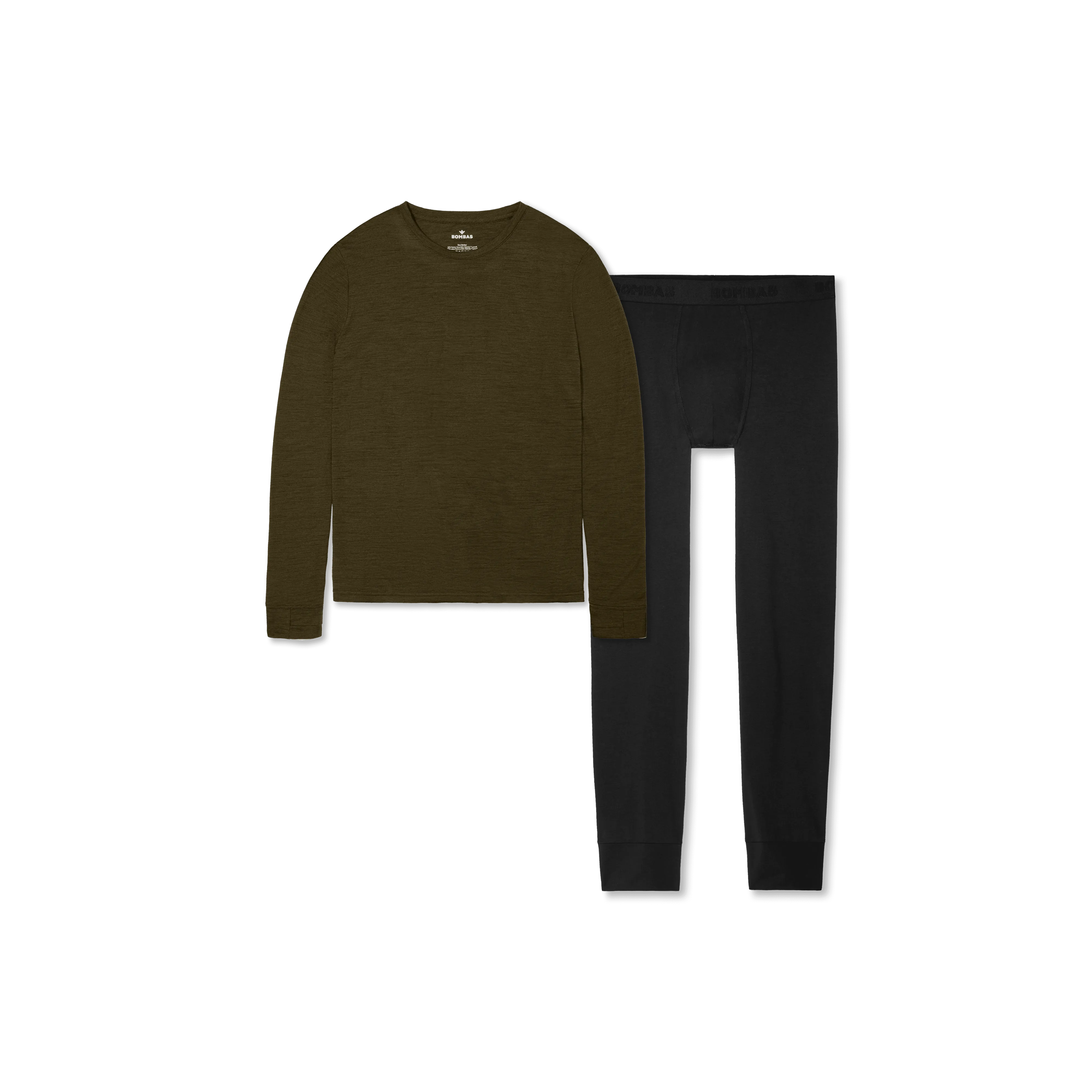 Men's Merino Long Sleeve T-Shirt & Cotton Modal Long Underwear 2-Pack