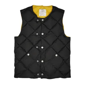 Men's Slim Fit Down Vest - Black Khaki Quilted Sleeveless Jacket