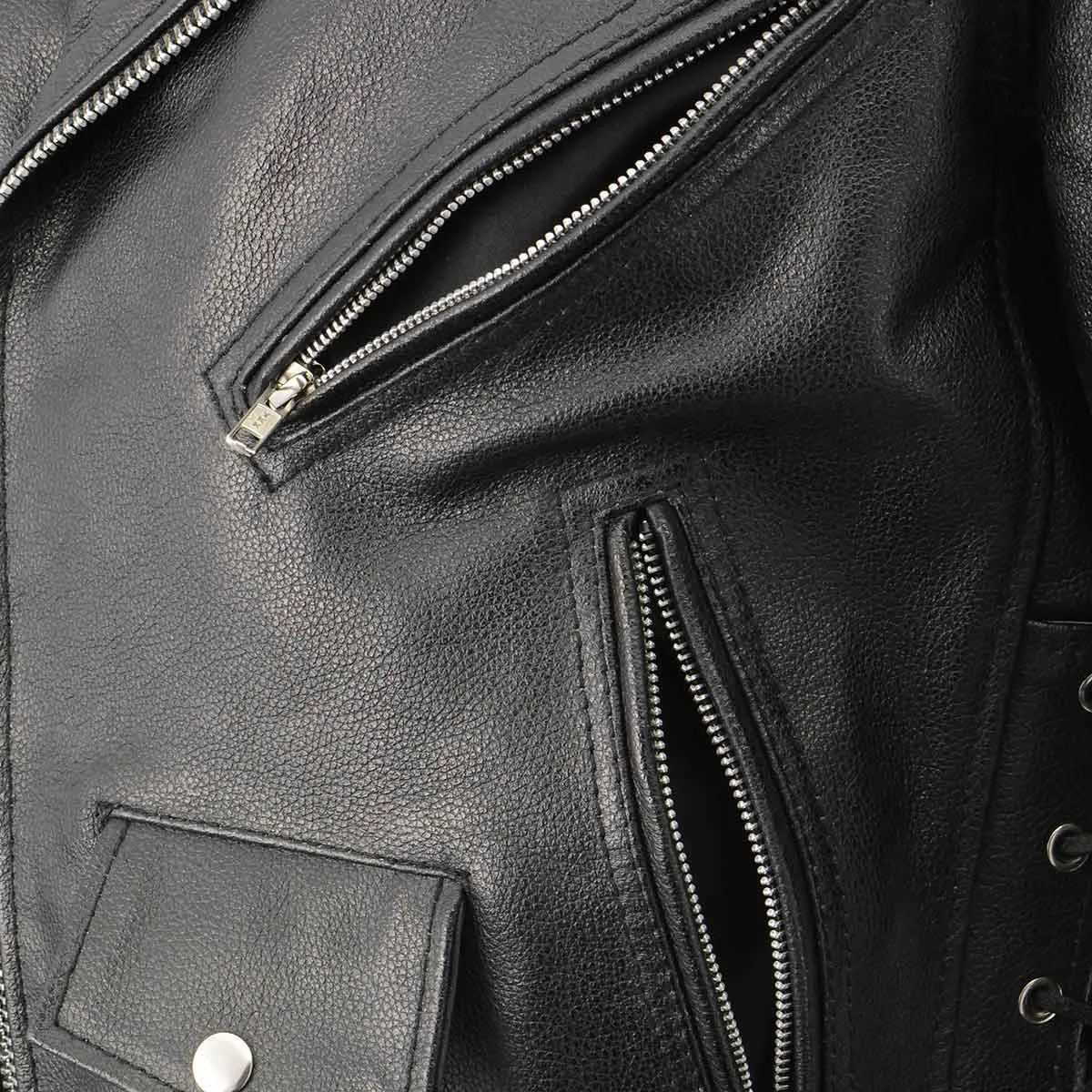 Men's XS703 Black Embossed 'Live to Ride, Ride to Live' Classic Motorcycle Jacket