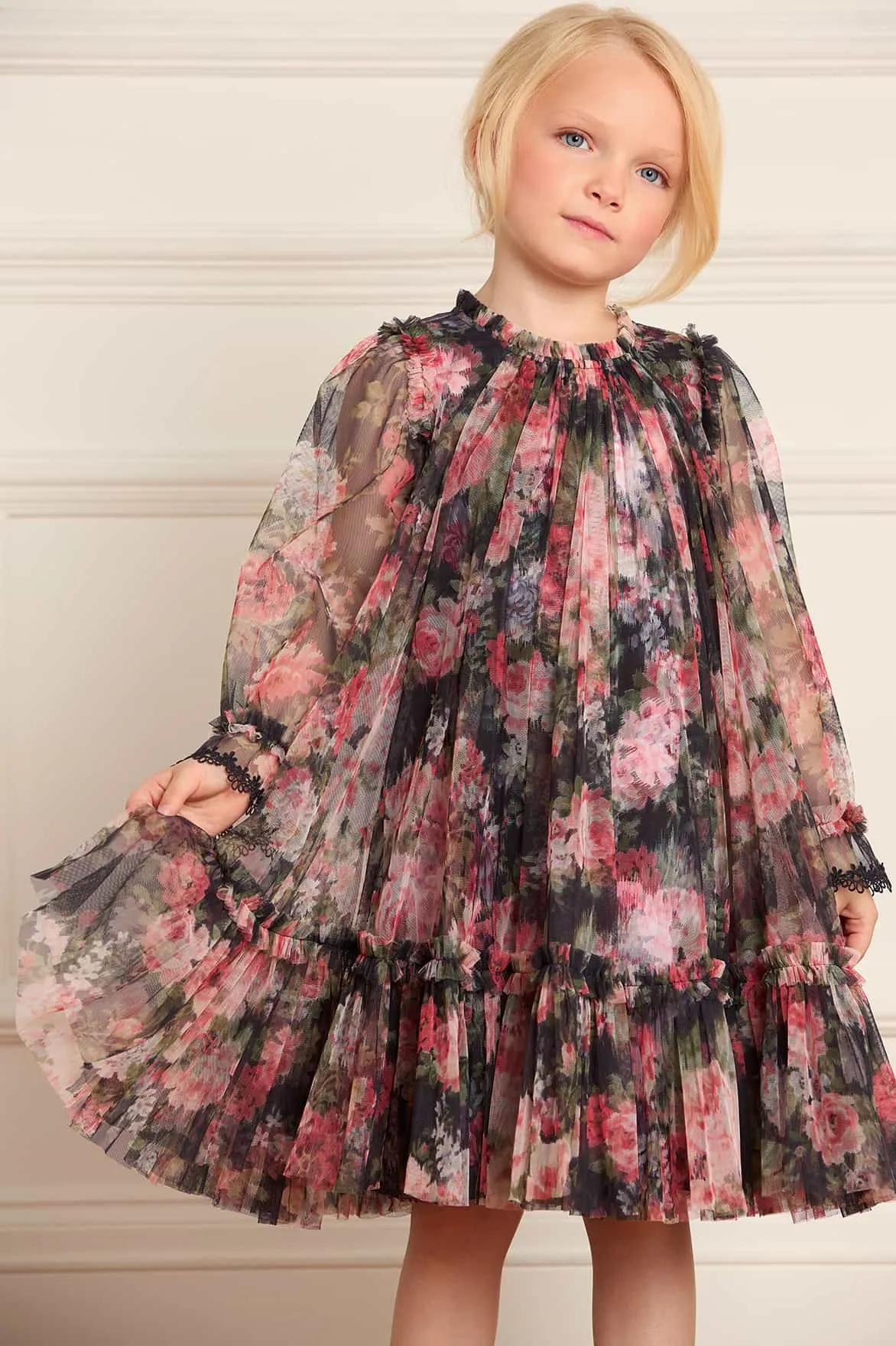 Midnight Dance Long Sleeve Kids Dress