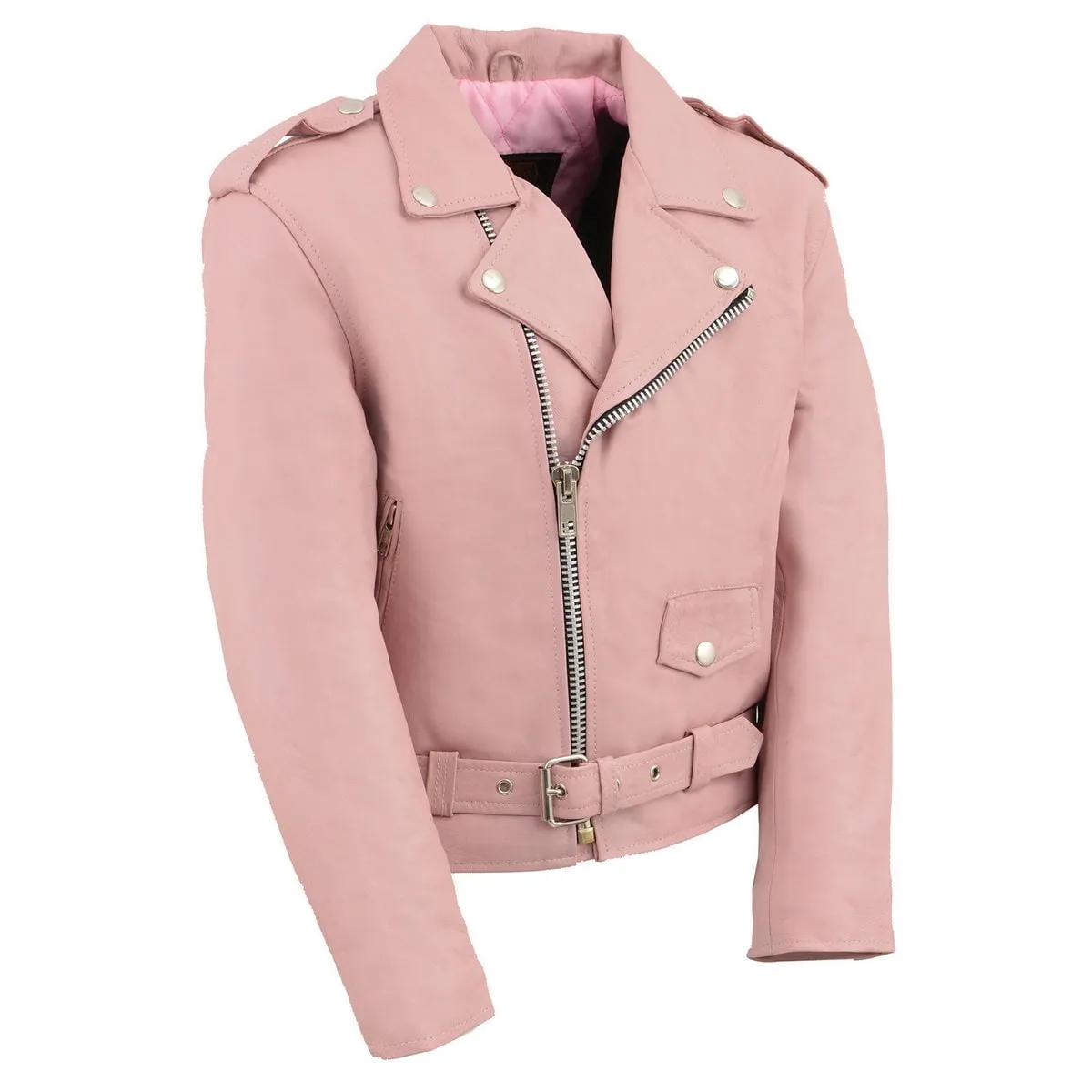 Milwaukee Leather SH2010 Girls Toddler Classic Style Pink Leather