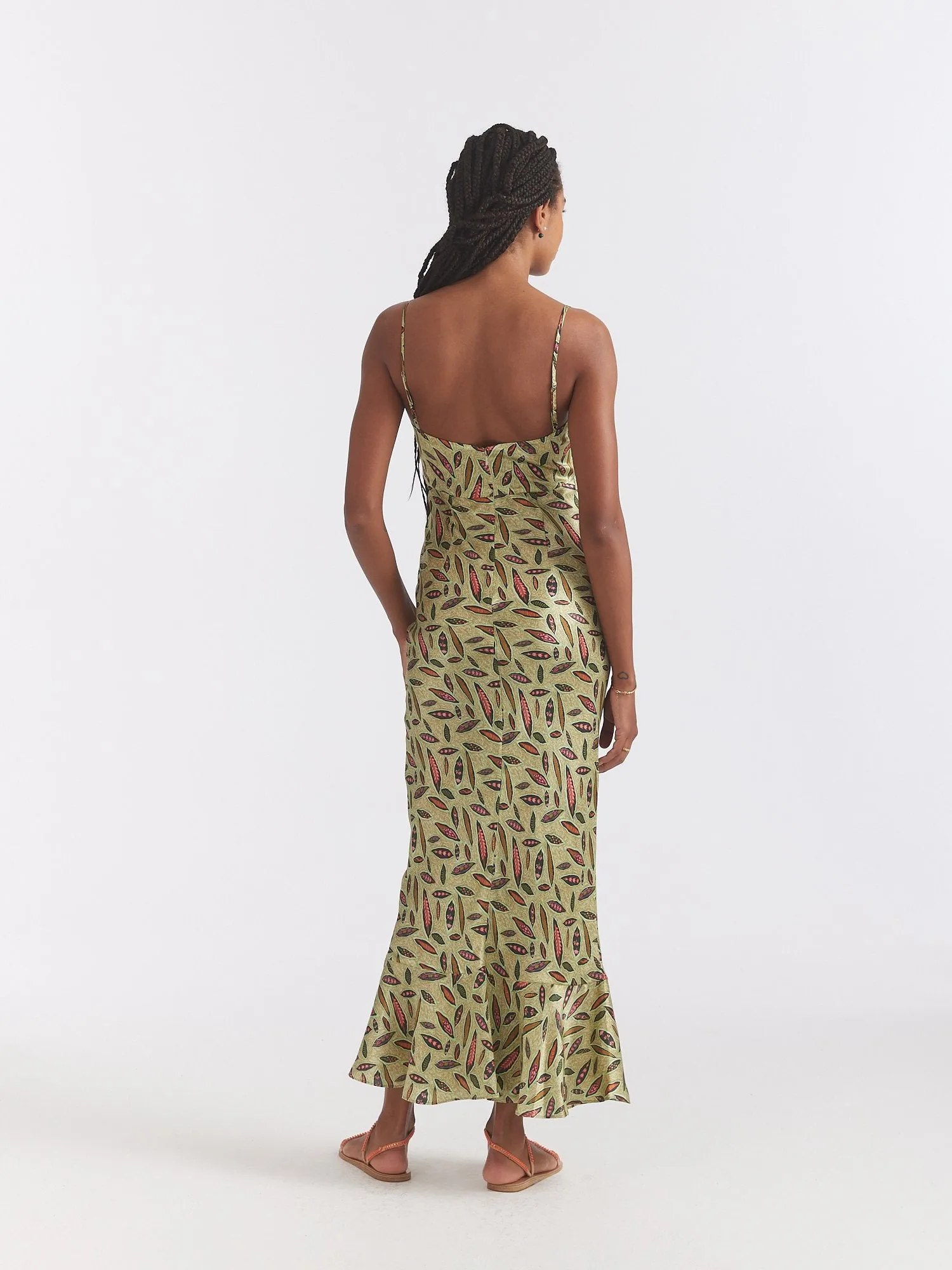 Mimi-B Green Slip Maxi Dress