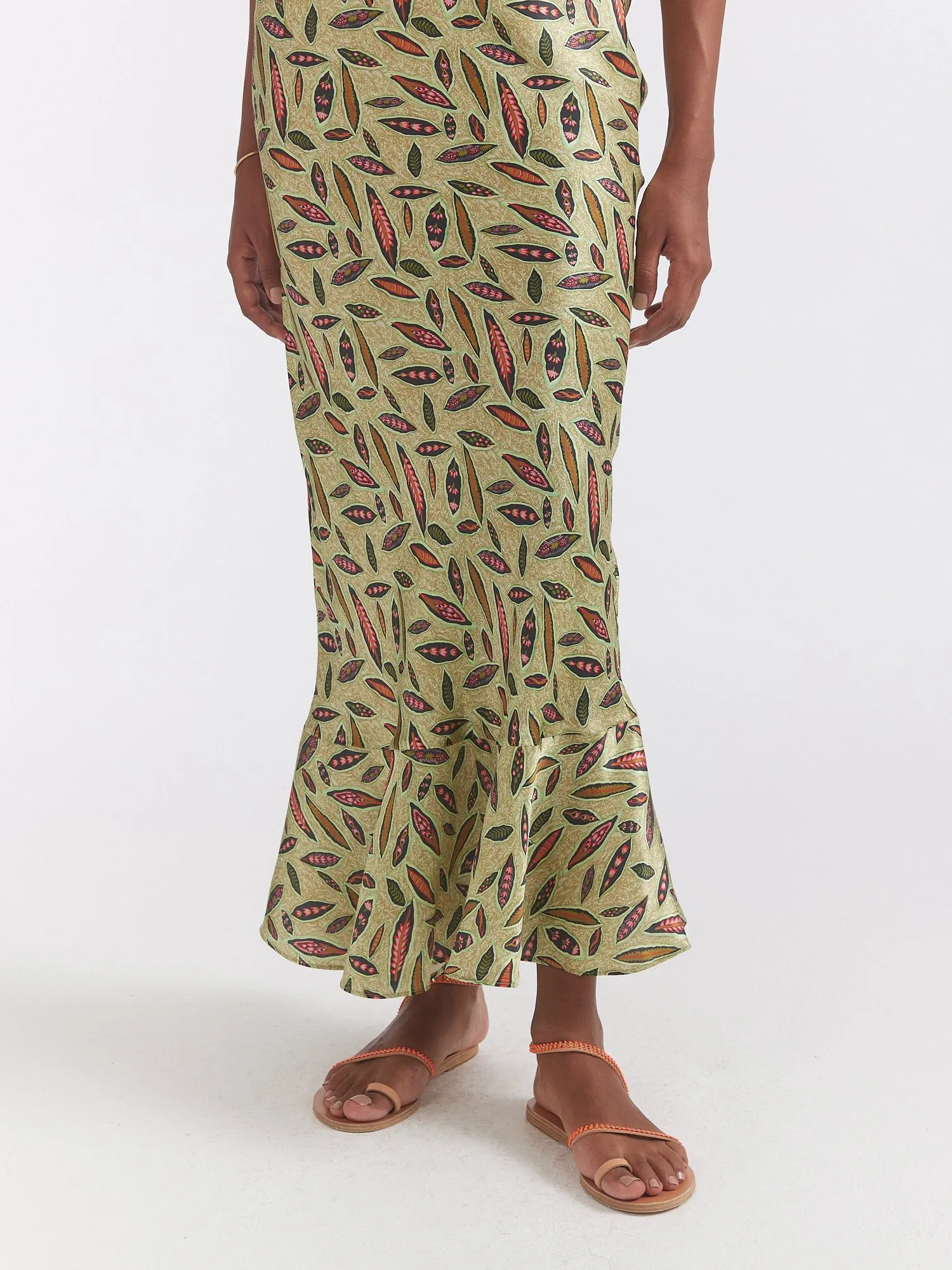 Mimi-B Green Slip Maxi Dress