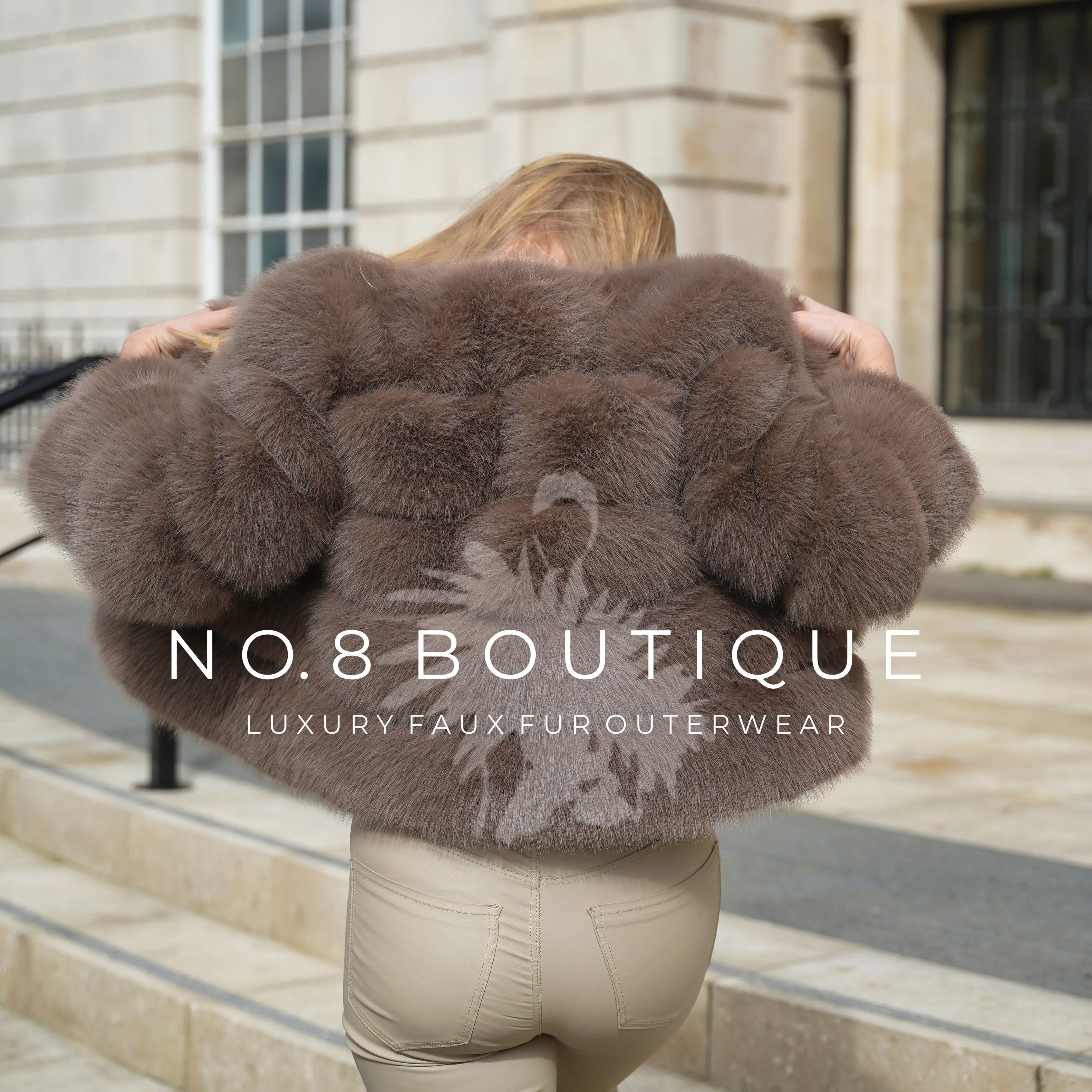 Mocha Classic 5 Row Faux Fur Jacket