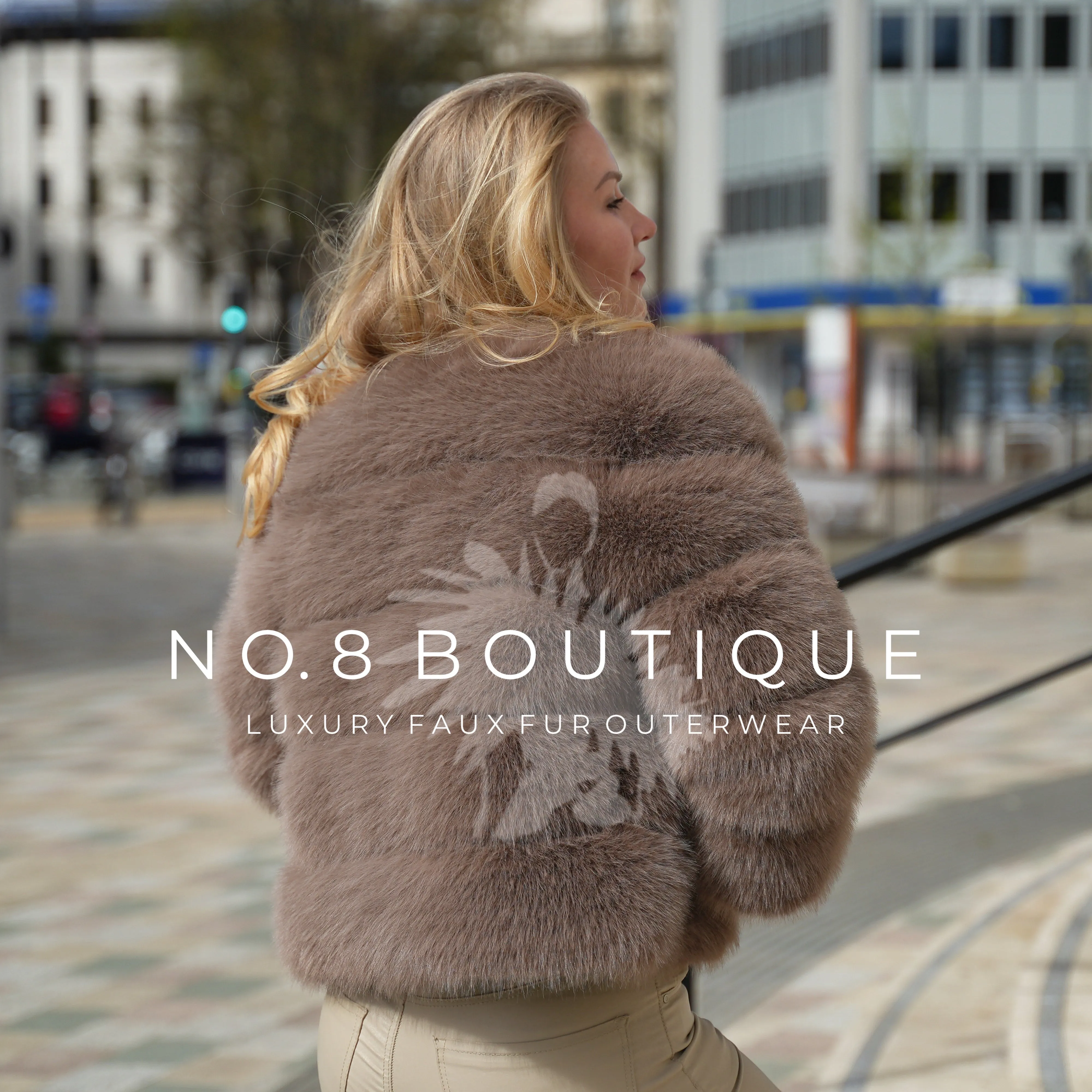 Mocha Classic 5 Row Faux Fur Jacket