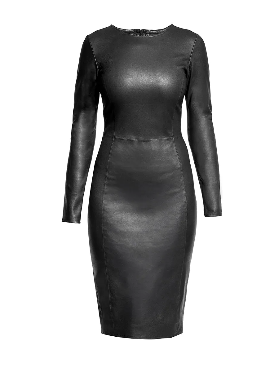 MRS. SMITH STRETCH LEATHER DRESS