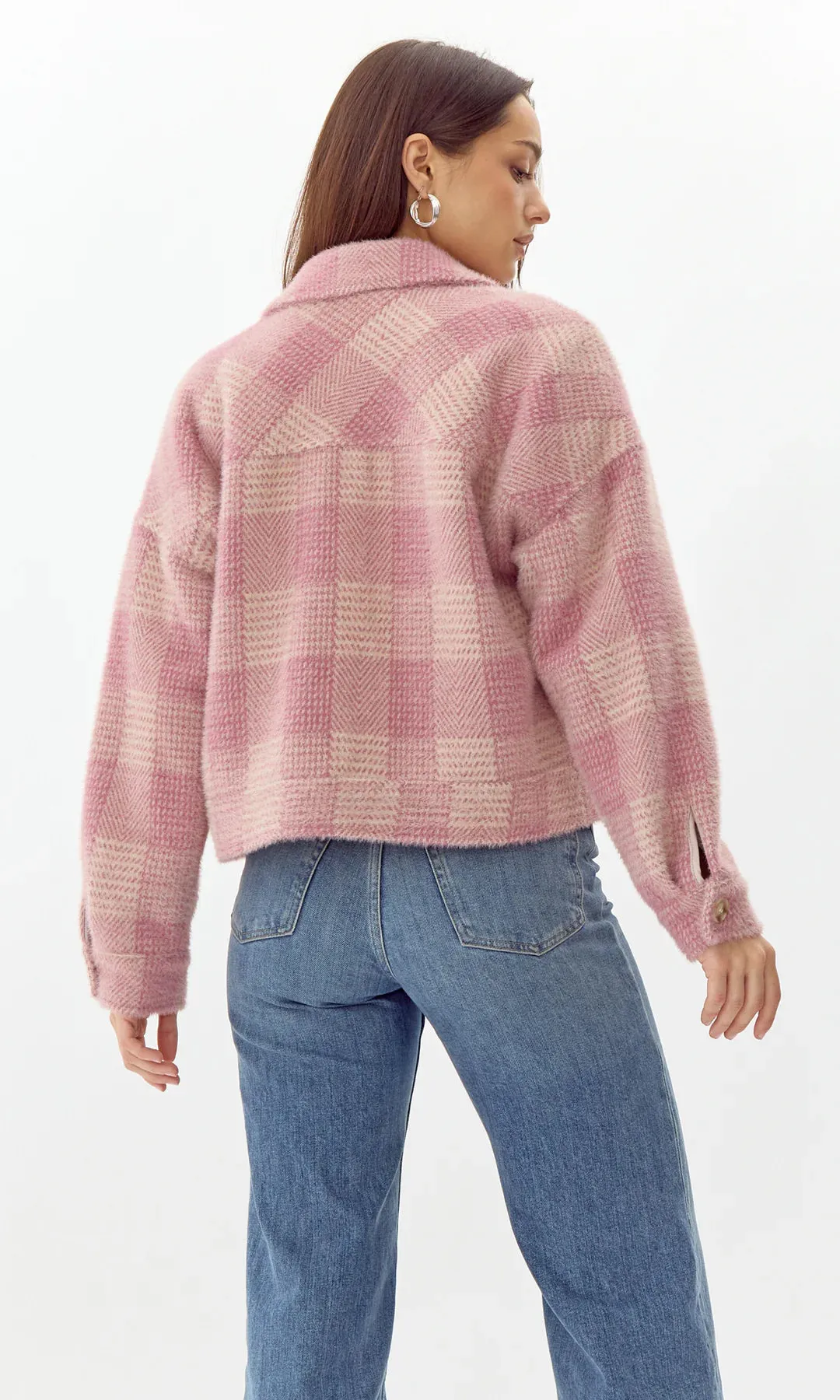 Nate Cozy Plaid Cropped Jacket