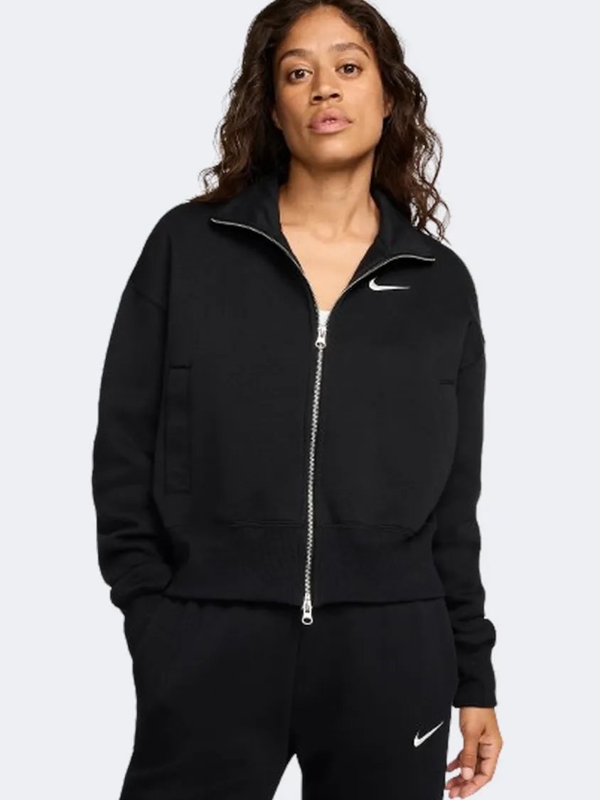 Nike Sportswear Phoenix Fleece Women Lifestyle Jacket Black/Sail