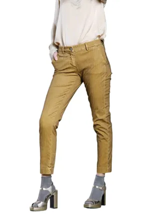 NY Slim Chino Pants- Ocher Herringbone