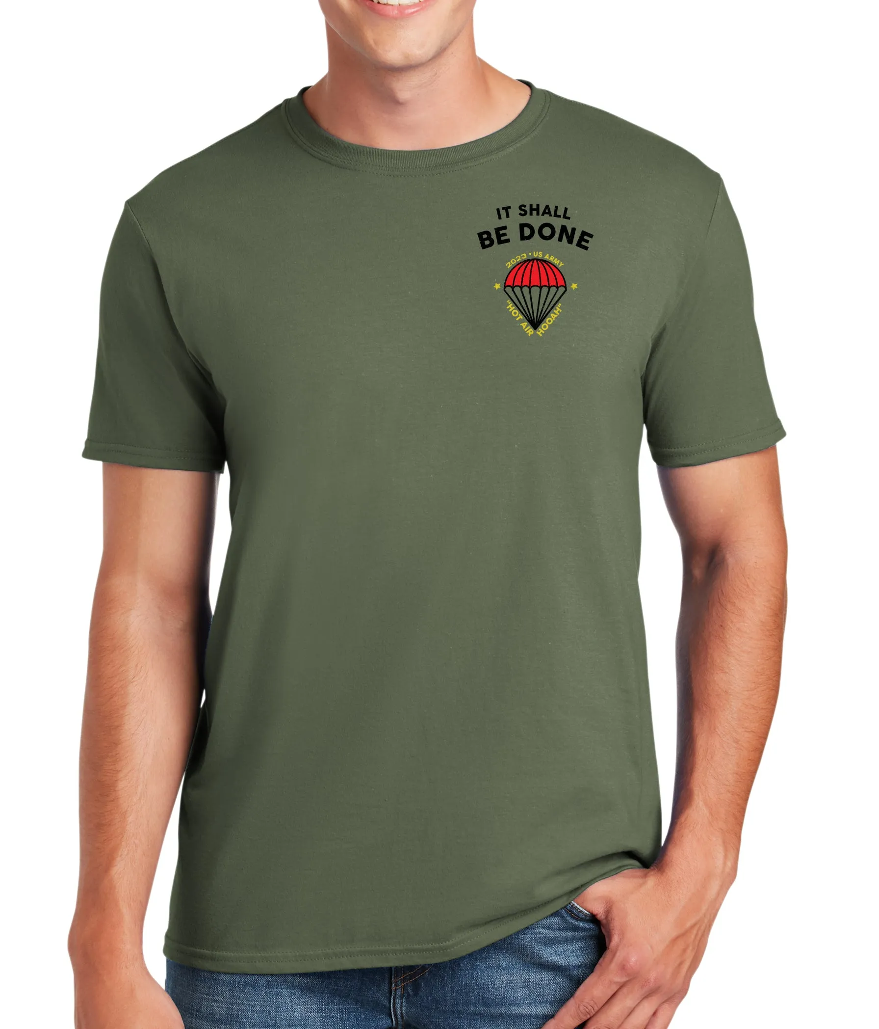 OCS Class OD Green PT 50-50 Blend Unisex Short Sleeve Shirt. Approved for PT