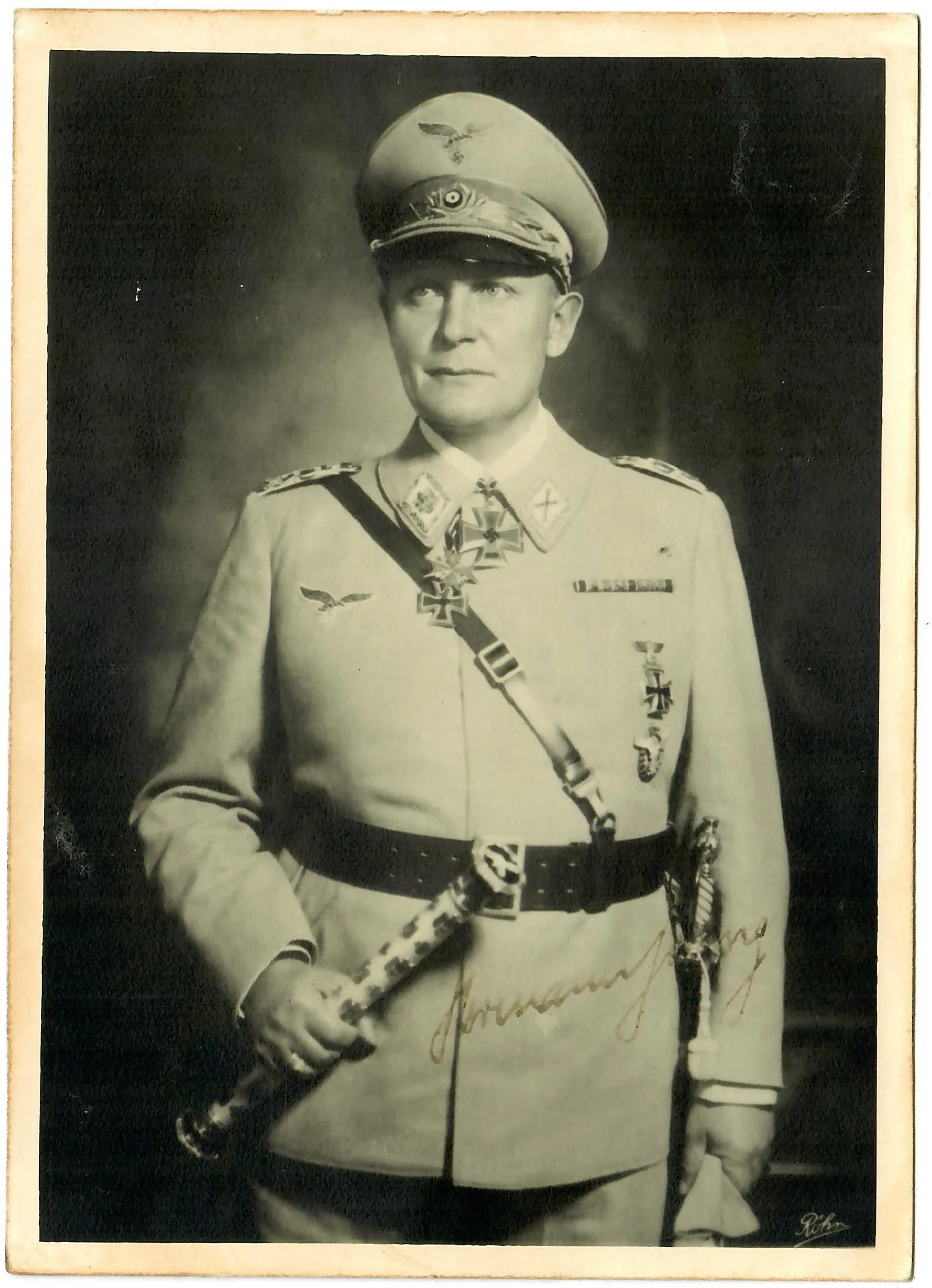 Original German WWII Signed 5" x 7" Photograph of Reichsmarschall Hermann Göring in Full Dress Uniform