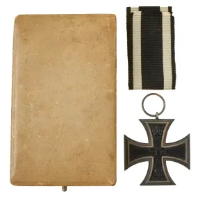 Original Imperial German WWI Prussian Iron Cross 2nd Class 1914 in Scarce Original Case with Ribbon