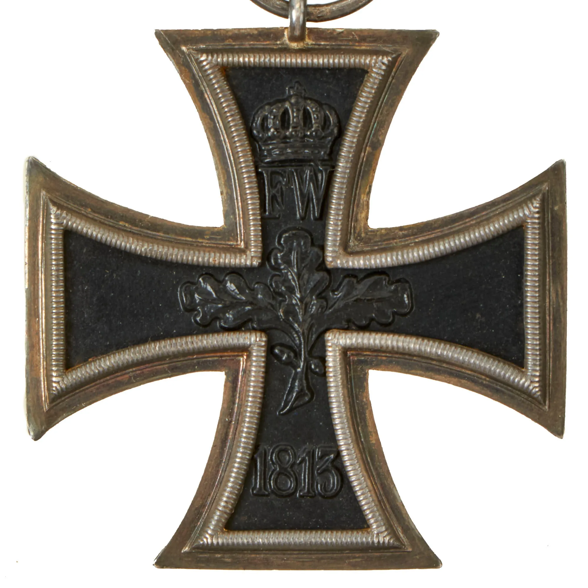 Original Imperial German WWI Prussian Iron Cross 2nd Class 1914 on Waffenrock Style Mounting - EKII