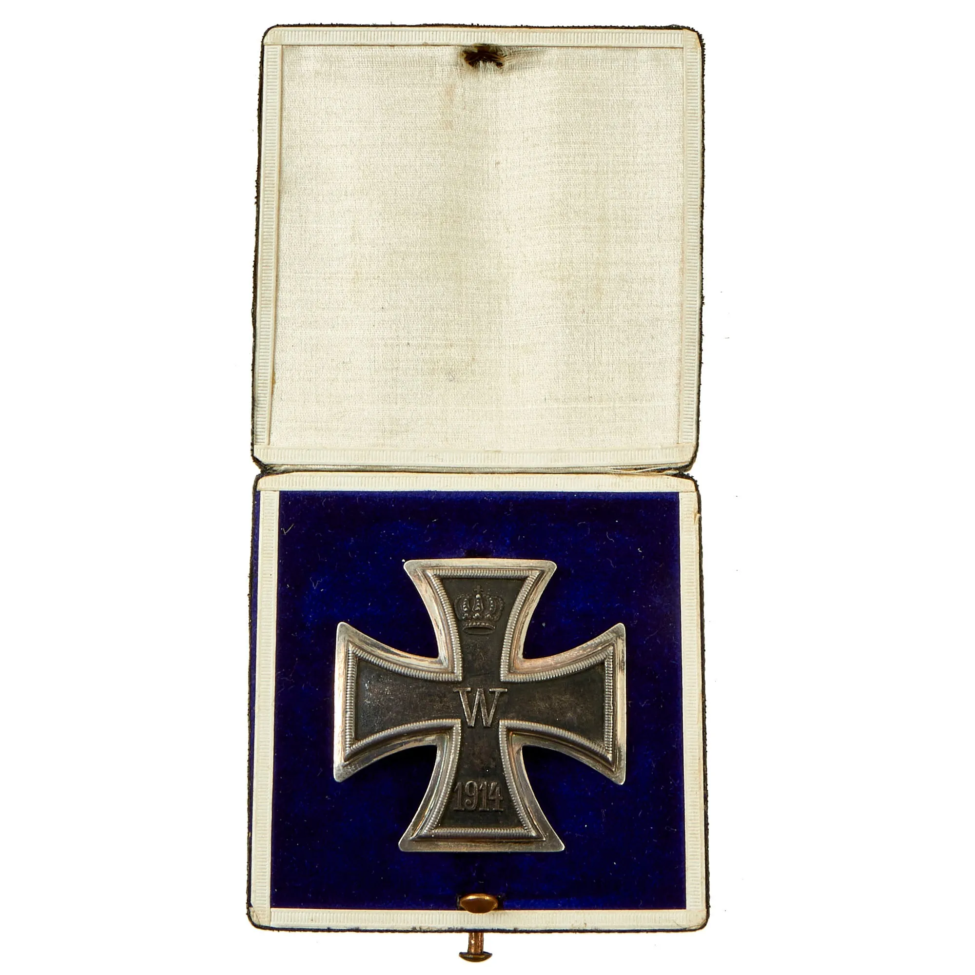 Original Imperial German WWI Prussian Vaulted Iron Cross First Class 1914 with 1919 Inscription in Case - EKI