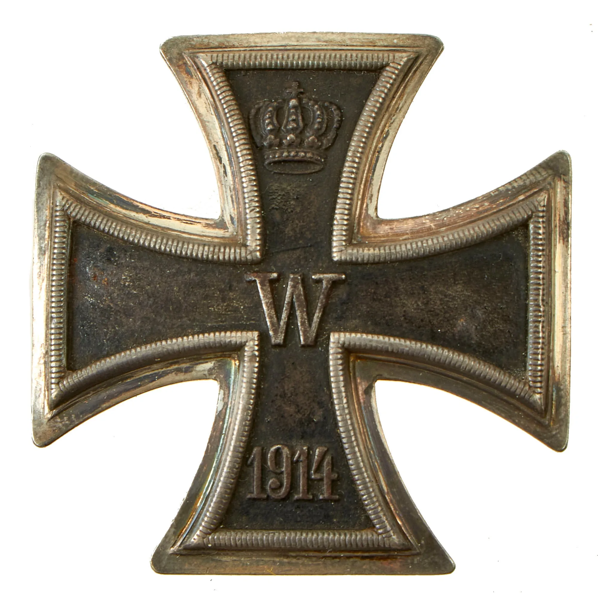 Original Imperial German WWI Prussian Vaulted Iron Cross First Class 1914 with 1919 Inscription in Case - EKI