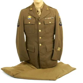 Original U.S. WWII 3rd Armored Division Technical Sergeant Uniform Set with Theatre Made Spearhead Patch