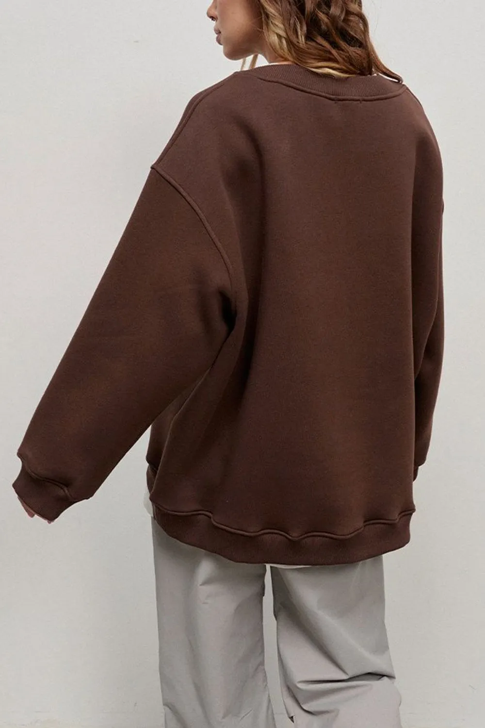 Oversize Round Neck Dropped Shoulder Sweatshirt