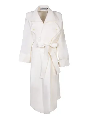 Oversize white trench coat