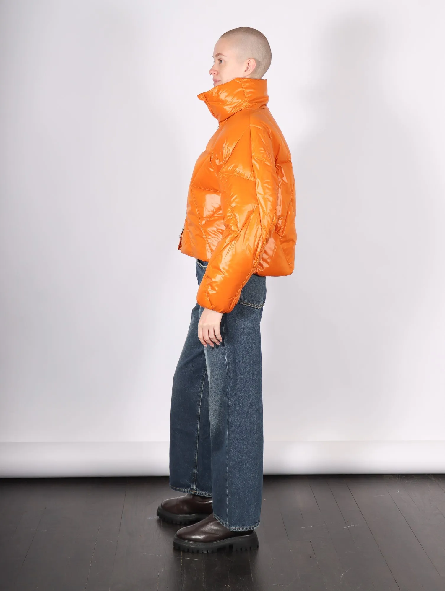 Padded Down Jacket in Orange by Liviana Conti