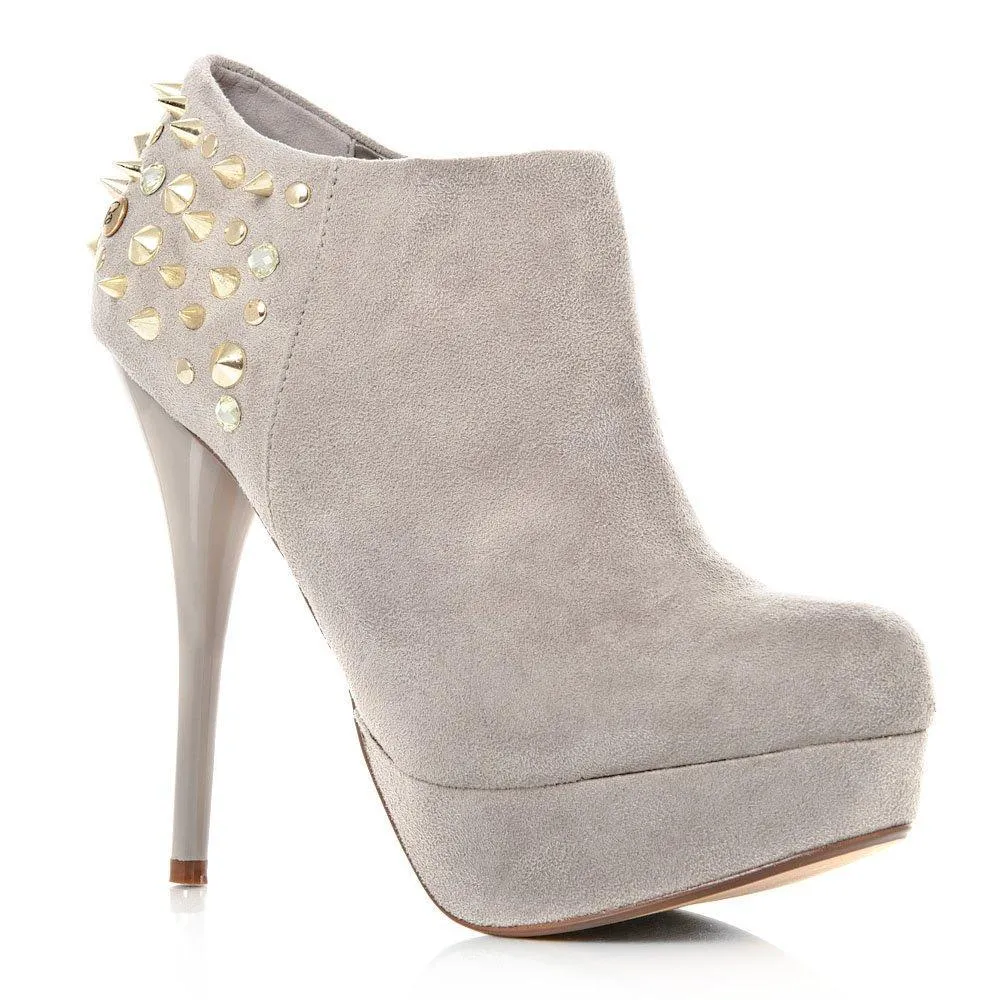 Pansy Concealed Studded Ankle Platform Shoe Boot Stiletto