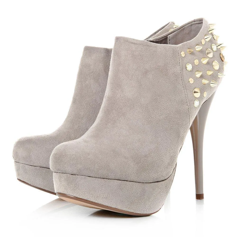 Pansy Concealed Studded Ankle Platform Shoe Boot Stiletto