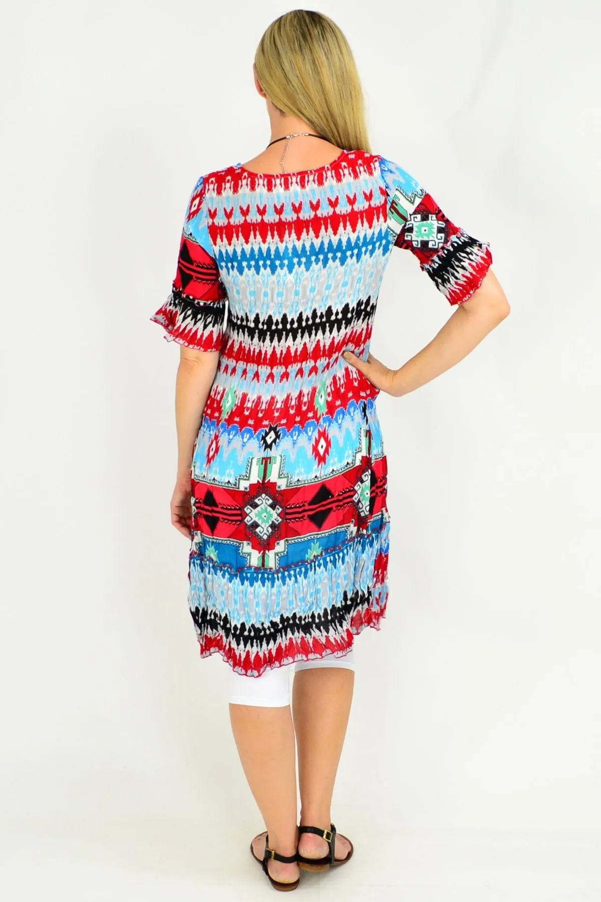 Peruvian Loom Crinkle Tunic Dress