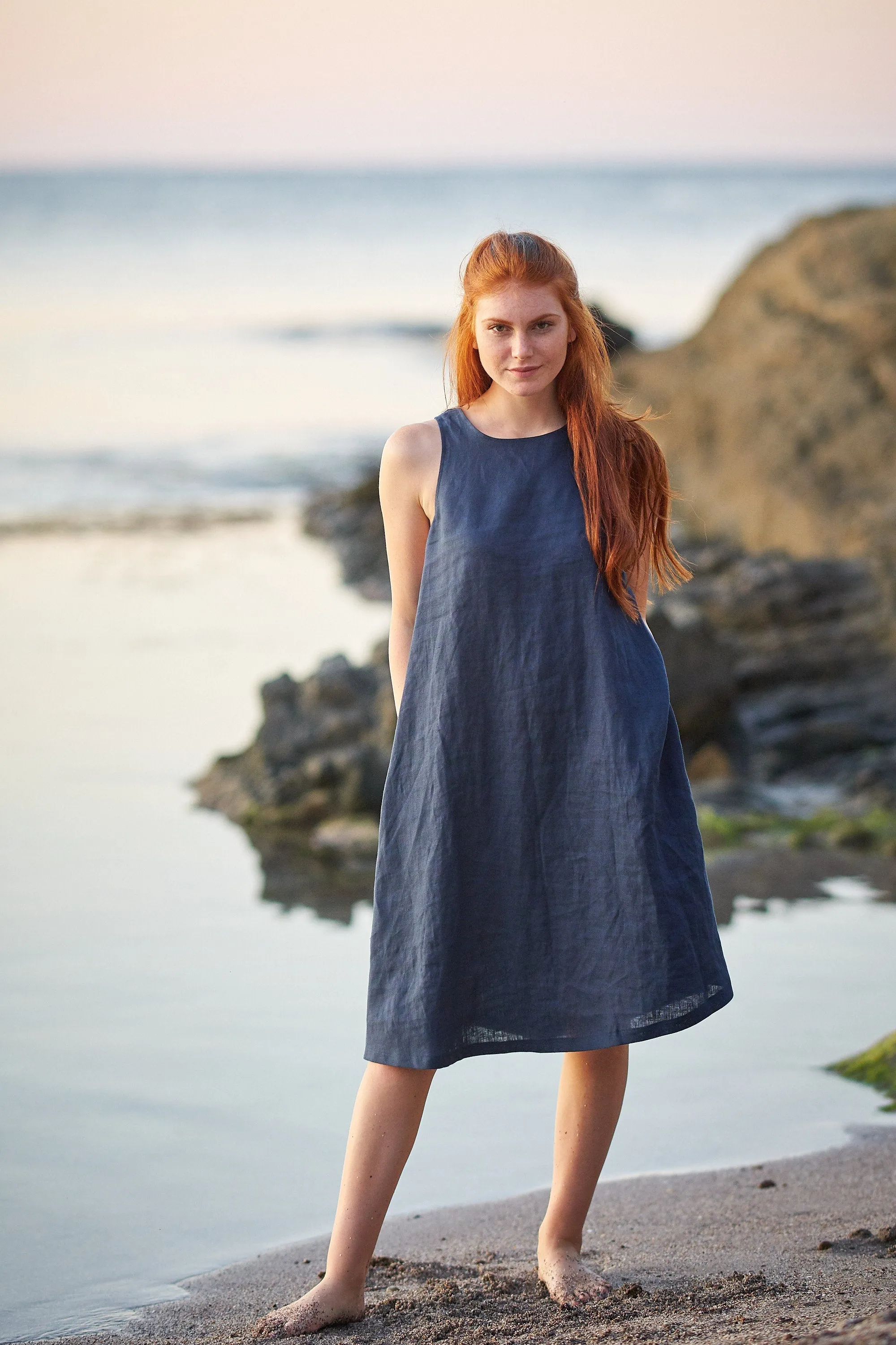 Pinafore Linen Dress