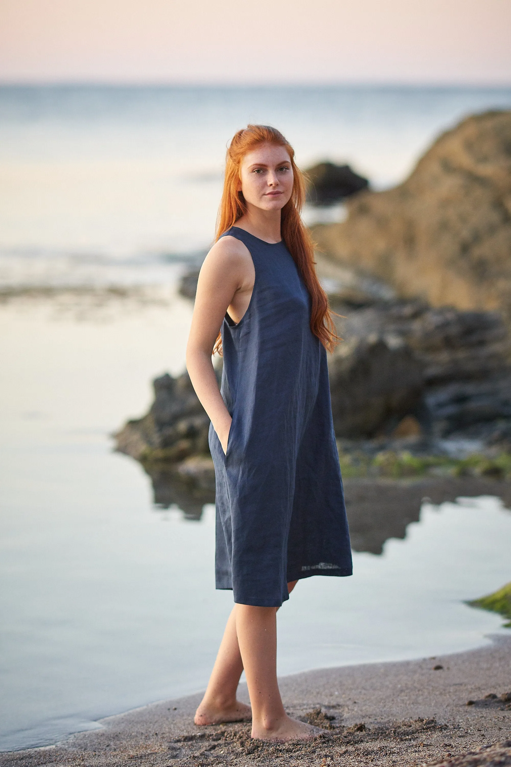 Pinafore Linen Dress