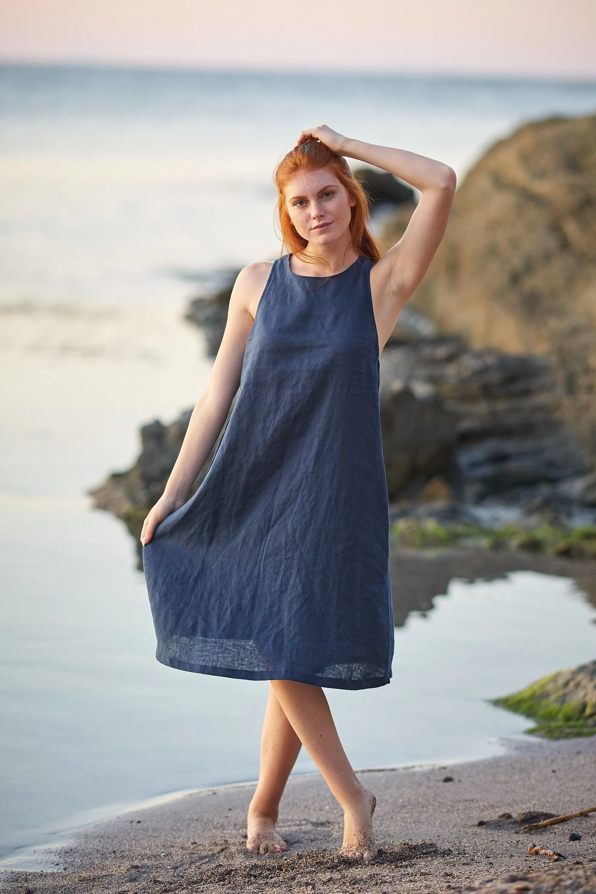 Pinafore Linen Dress