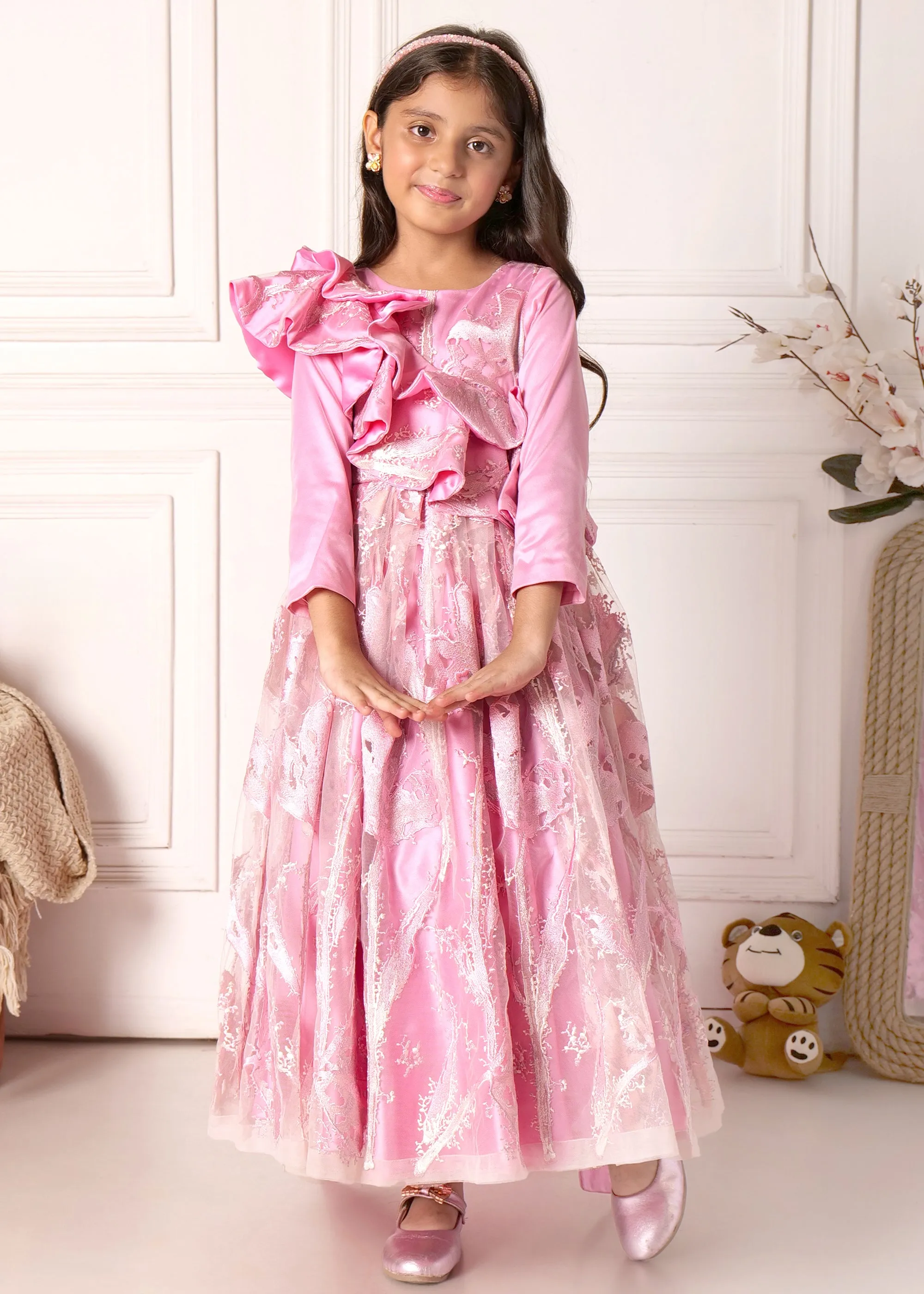 Pink Princess Layered Gown