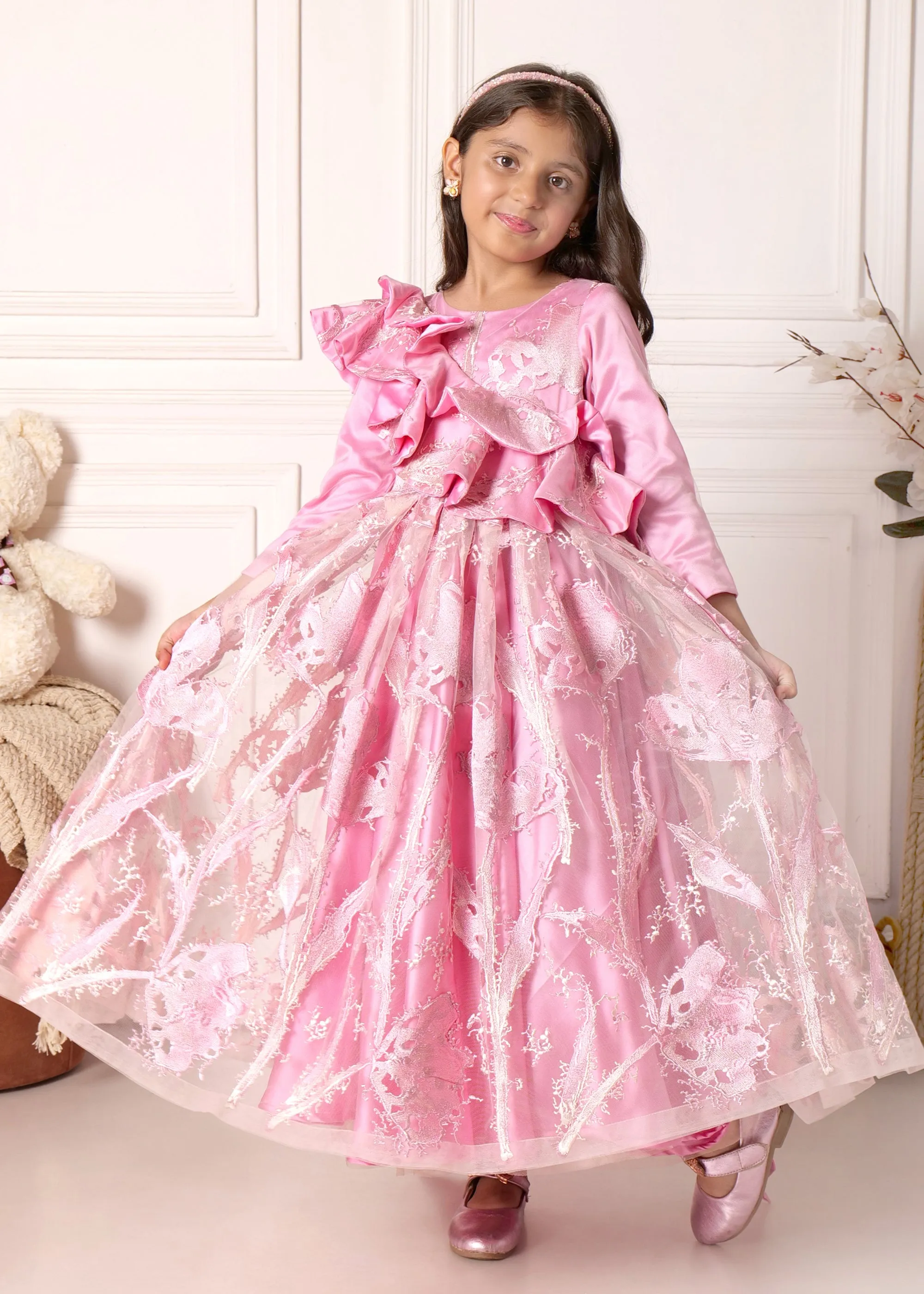 Pink Princess Layered Gown